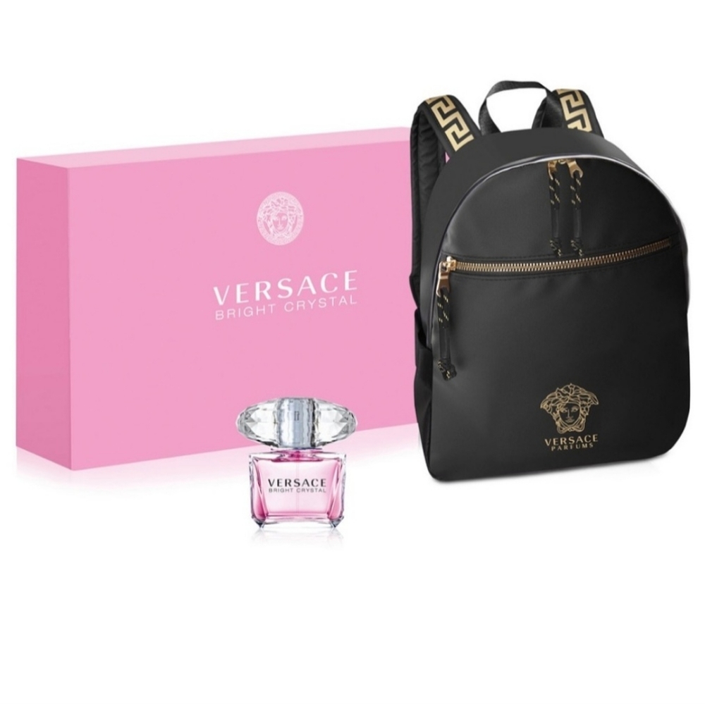Versace White Crystal Backpack Set